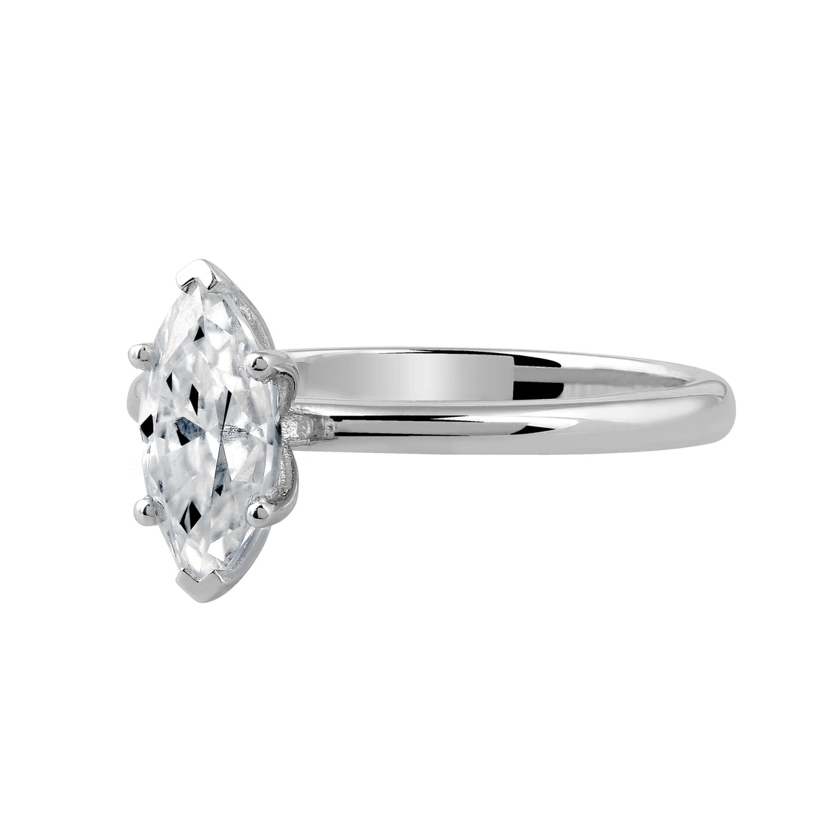 Lab Diamond Ring 14k Gold Marquise Cut