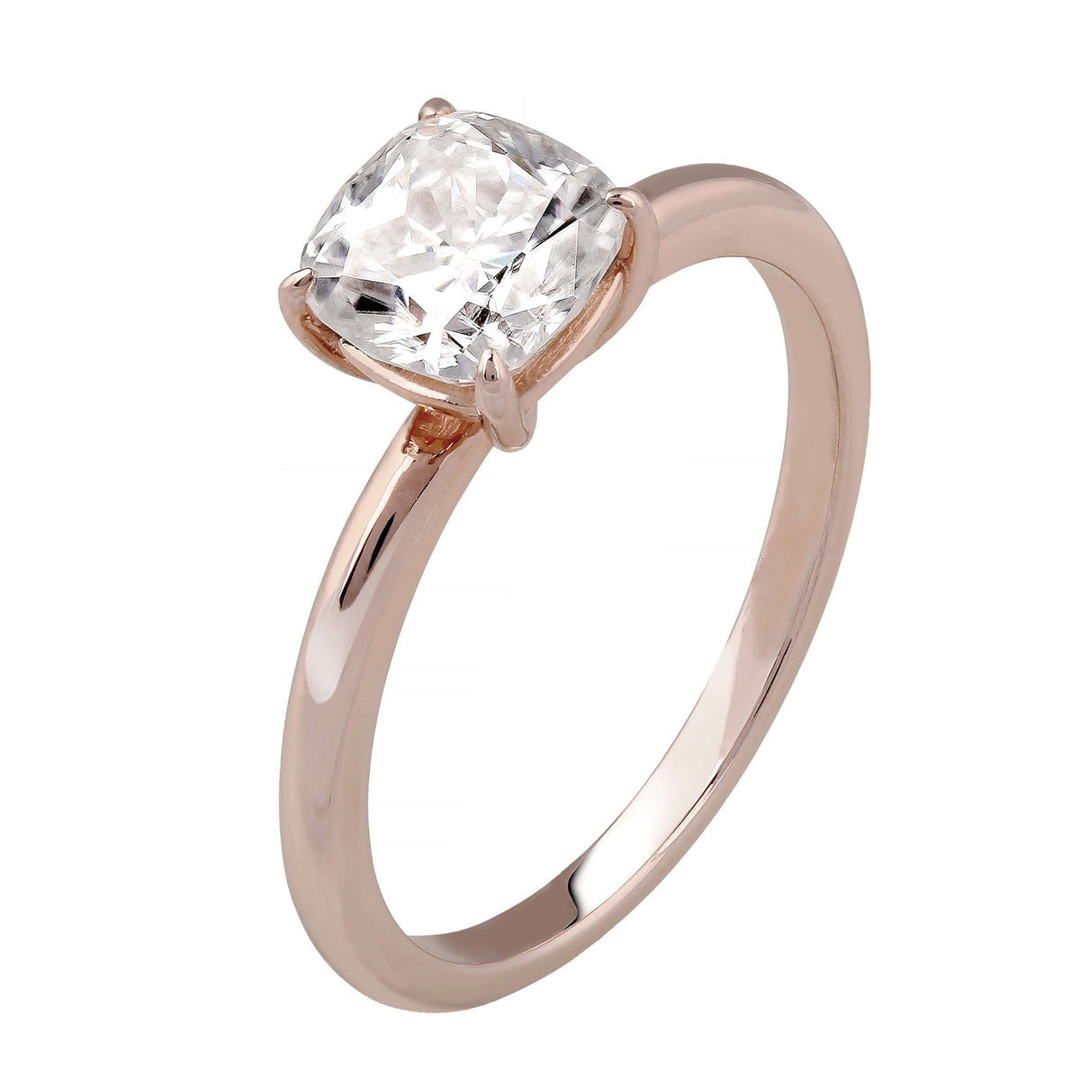 Lab Diamond Ring 14k Gold Kissen Schliff