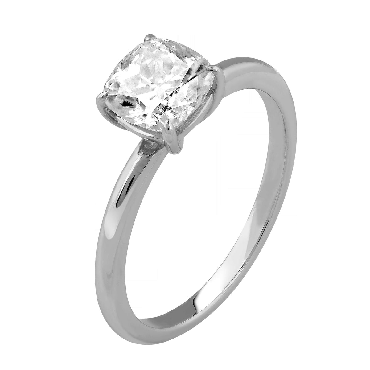 Lab Diamond Ring 14k Gold Kissen Schliff