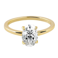 Lab Diamond Ring 14k Gold Oval Cut