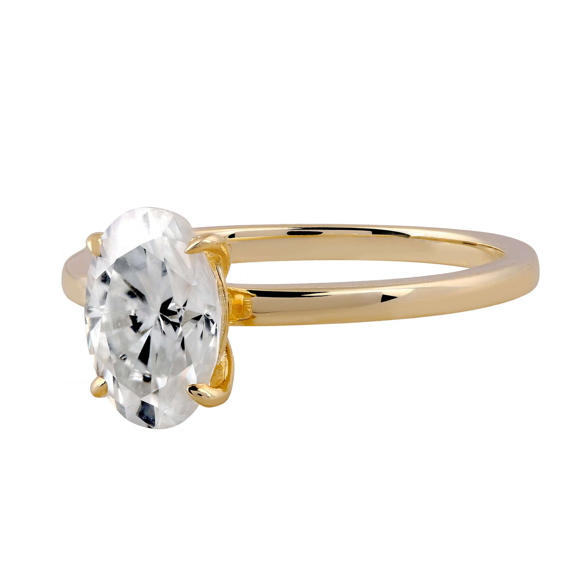 Lab Diamond Ring 14k Gold Oval Cut