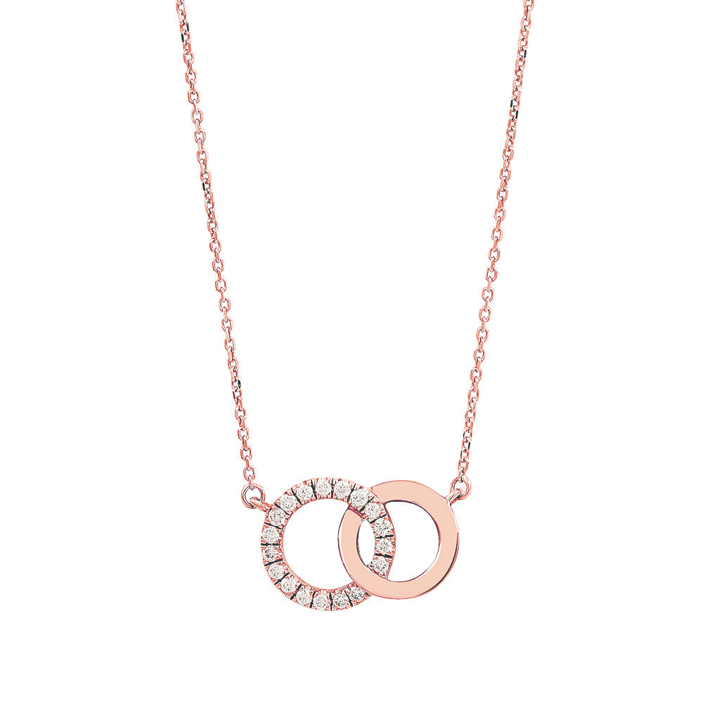 Diamond Necklace 18k Gold Double circle