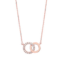 Diamond Necklace 18k Gold Double circle