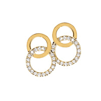 Diamond Earstuds 18k Gold double Circle